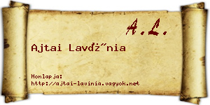 Ajtai Lavínia névjegykártya